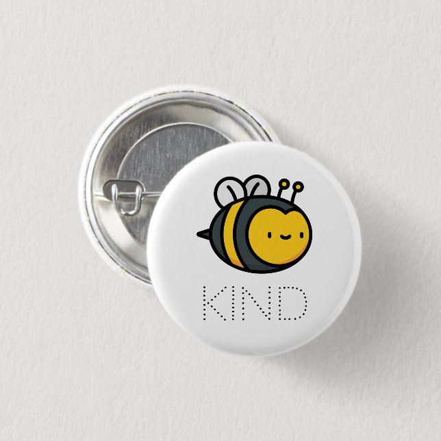 Bóton Redondo 2.54cm Bee Kind Button (Frente & Verso)