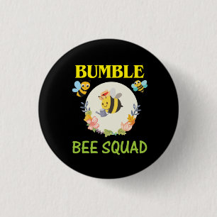 Bóton Redondo 2.54cm Beekeeper Art Bumble Bee Squad