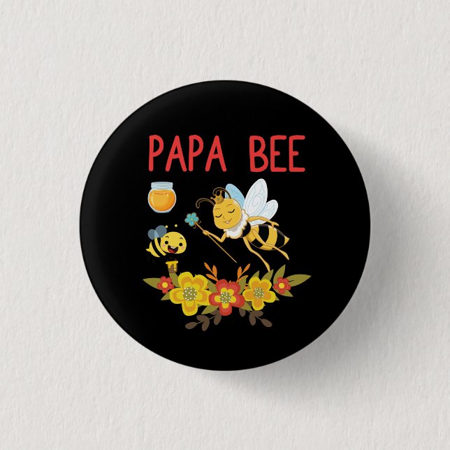 Bóton Redondo 2.54cm Beekeeper Art Papa Bee 2 (Frente)