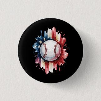 Bóton Redondo 2.54cm Beisebol Patriótico EUA Bandeira Americana Esporte