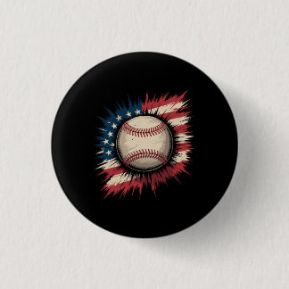 Bóton Redondo 2.54cm Beisebol Patriótico EUA Bandeira Americana Esporte