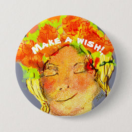 Bóton Redondo 2.54cm Bela Mulher Aniversário Wishing