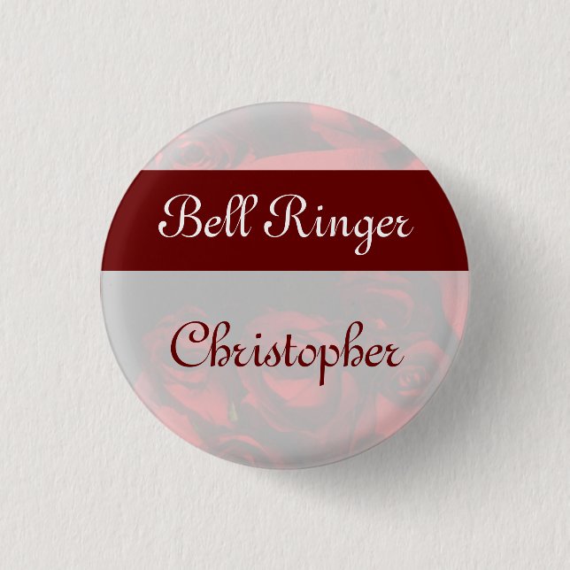 Bóton Redondo 2.54cm "Bell Ringer" - Buquê da Rosa vermelha (2b) (Frente)