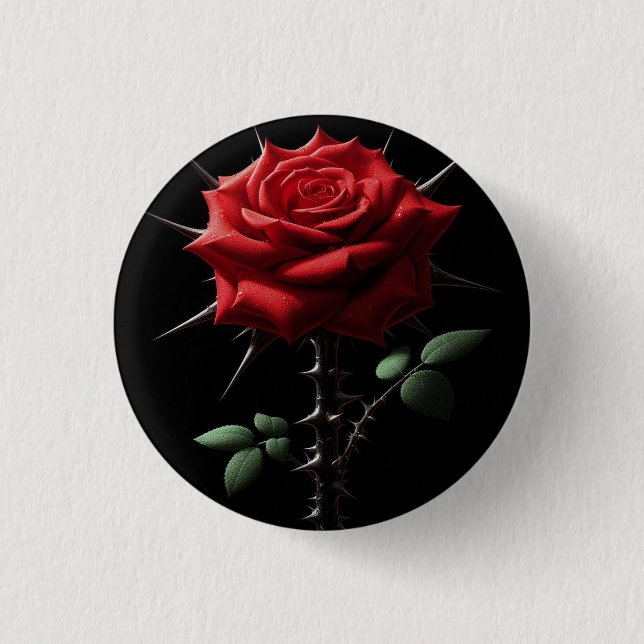 Bóton Redondo 2.54cm Belleza  con espinas (Frente)