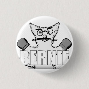 Bóton Redondo 2.54cm Bernie Sanders Cat com Mittens