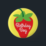 Bóton Redondo 2.54cm Berry Birthday Cute Strawberry Kid<br><div class="desc">Celebre seu primeiro aniversario Berry com este tema adorável e fofo de morango para sua festa! Um tema excelente colorido e mod para um Primavera de aniversário ou um garoto que ama morangos e bagas!</div>