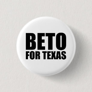 Bóton Redondo 2.54cm Beto para o Texas branco e preto moderno