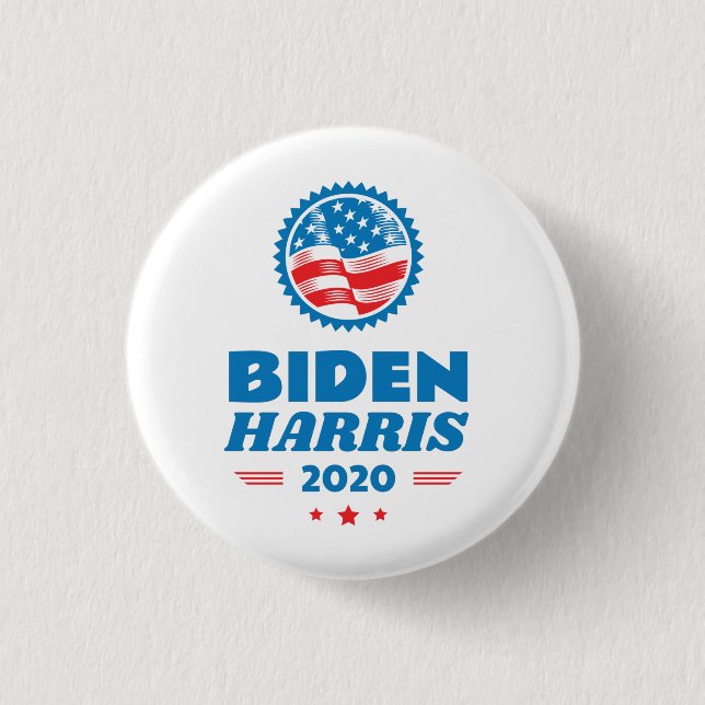 Bóton Redondo 2.54cm Biden Harris 2020 Flag Seal (Frente)