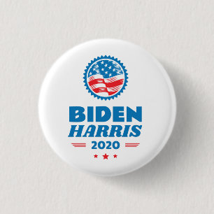 Bóton Redondo 2.54cm Biden Harris 2020 Flag Seal