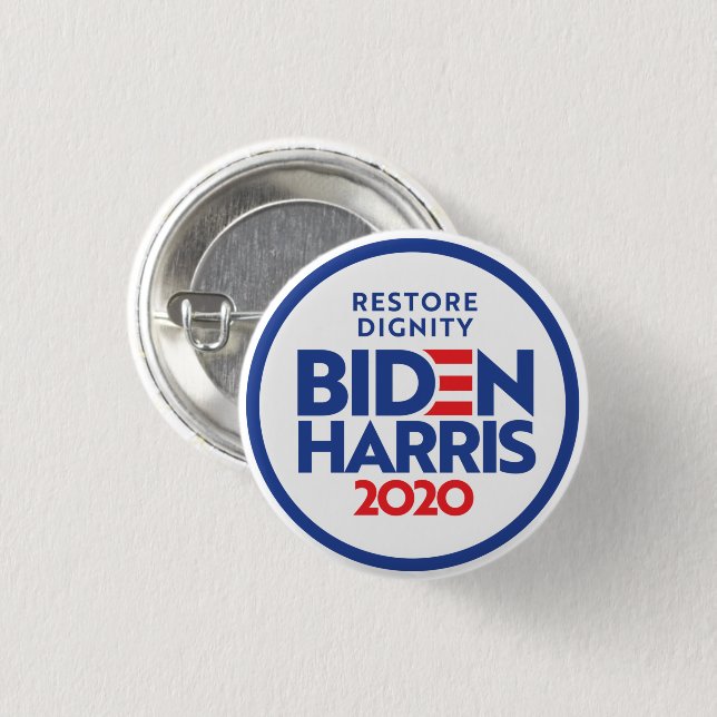 Bóton Redondo 2.54cm BIDEN HARRIS 2020: Restaurar dignidade (Frente & Verso)