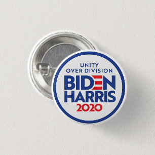 Bóton Redondo 2.54cm BIDEN HARRIS 2020: Unidade sobre divisão