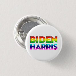 Bóton Redondo 2.54cm Biden Harris Pride arco-íris cores branco botão de