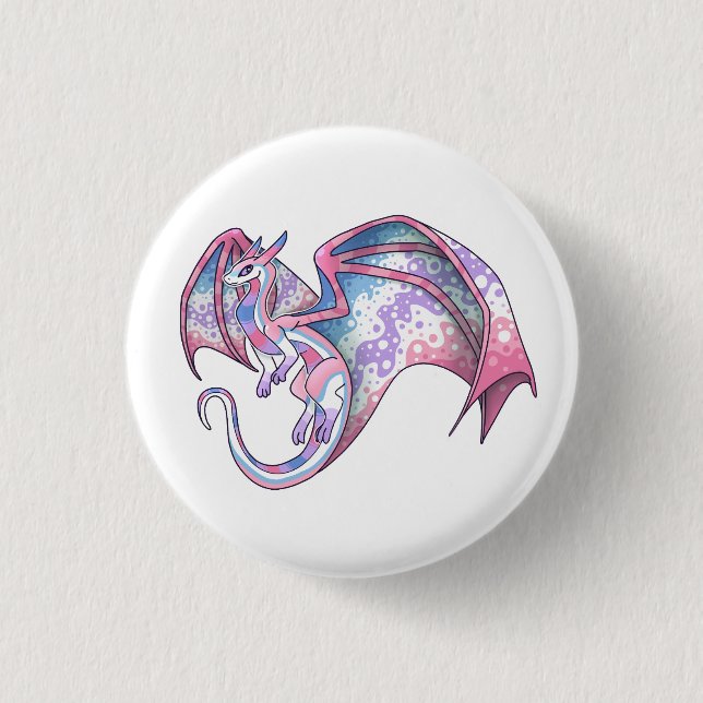Bóton Redondo 2.54cm Bigender Pride Dragon (Frente)