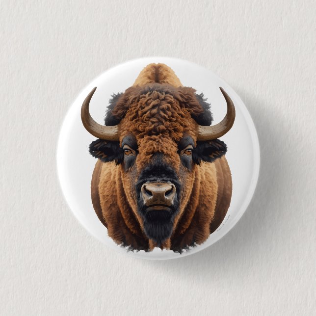 Bóton Redondo 2.54cm Bisão / Búfalo (Frente)