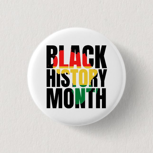 Bóton Redondo 2.54cm Black History Month  (Frente)