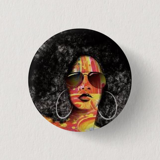 Bóton Redondo 2.54cm Black power (Frente)