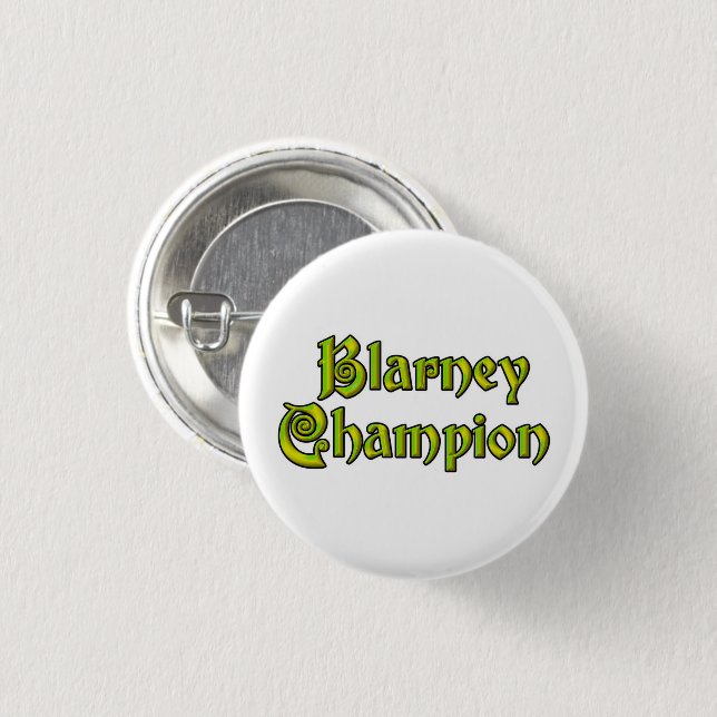 Bóton Redondo 2.54cm Blarney Champion white small button (Frente & Verso)
