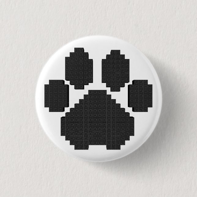 Bóton Redondo 2.54cm Blocos de Construção de Impressão Negra (Frente)