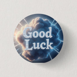 Bóton Redondo 2.54cm Boa Sorte - A Tipografia em Nuvem Brilhante com Lu