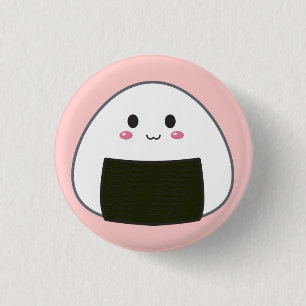 Bóton Redondo 2.54cm Bola de arroz de Kawaii "Onigiri"