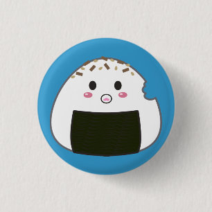 Bóton Redondo 2.54cm Bola de arroz de Kawaii "Onigiri" com Bitemark