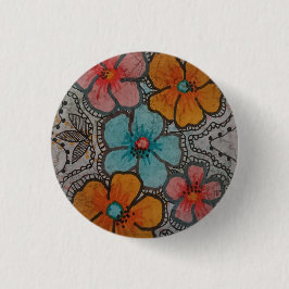 Bóton Redondo 2.54cm Bold Flowers