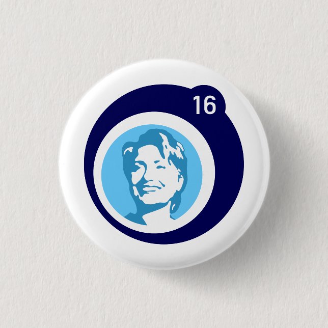 Bóton Redondo 2.54cm bolha azul de hillary clinton (Frente)