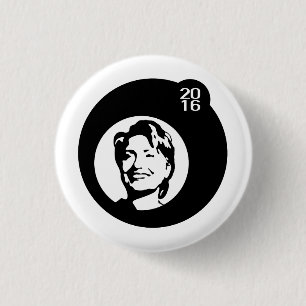 Bóton Redondo 2.54cm bolha preta de hillary clinton