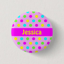 Bóton Redondo 2.54cm Bolinhas coloridas - botão conhecido dos miúdos