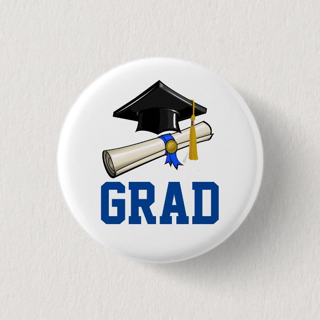 Bóton Redondo 2.54cm Boné e diploma (Frente)