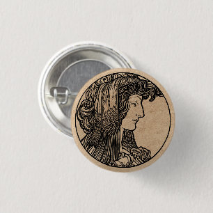 Bóton Redondo 2.54cm Bonita Arte Nouveau Button