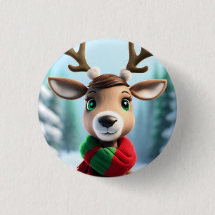 Bóton Redondo 2.54cm Bonita Reindeer