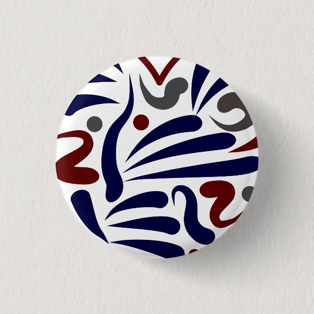 Bóton Redondo 2.54cm Bonito padrão cardíaco abstrato (Frente)