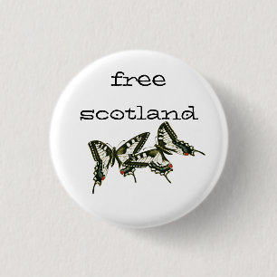 Bóton Redondo 2.54cm Borboletas livres Pinback de Scotland Swallowtail