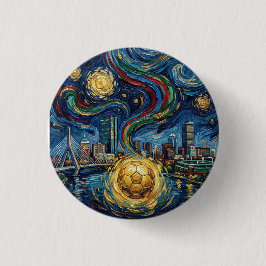 Bóton Redondo 2.54cm Boston Football Art 2026 Skyline Stadium Design