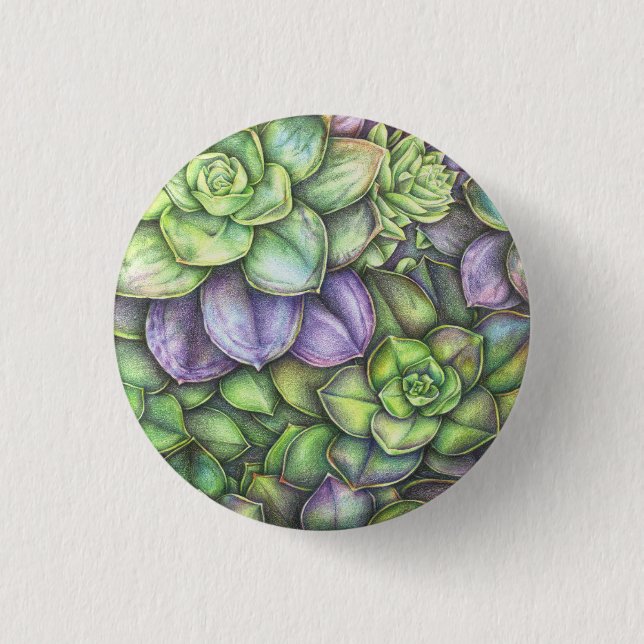 Bóton Redondo 2.54cm Botanical Colorful Illustration Button (Frente)
