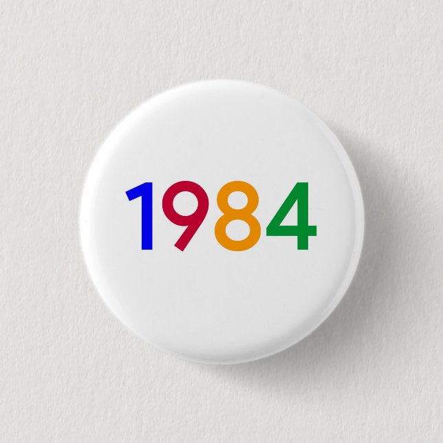 Bóton Redondo 2.54cm Botão 1984 - Pinback (Frente)