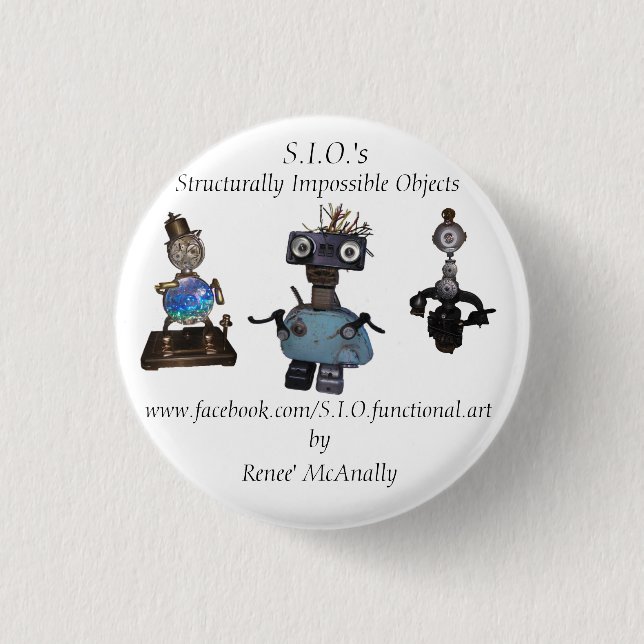 Bóton Redondo 2.54cm Botão #1 s de S.I.O. de " (Frente)