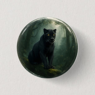 Bóton Redondo 2.54cm Botão 3D da selva de pântano preto majestoso com p