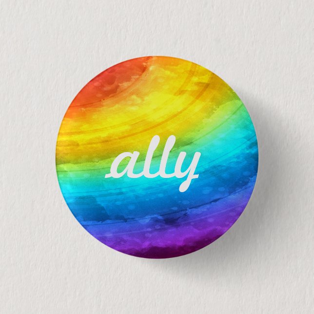 Bóton Redondo 2.54cm Botão Ally LGBTQ+ (Frente)