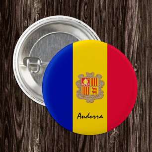 Bóton Redondo 2.54cm Botão Andorra, moda patriótica de Bandeira Andorra