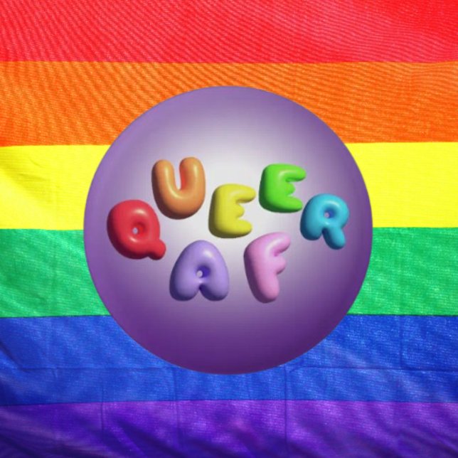 Bóton Redondo 2.54cm Botão Arco-Íris 3D Queer AF (Criador carregado)