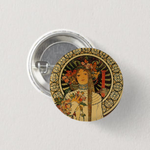 Bóton Redondo 2.54cm Botão Art Nouveau Pinback