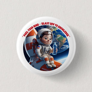 Bóton Redondo 2.54cm "Botão Astronauta do Espaço do Fogão