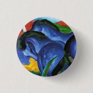 Bóton Redondo 2.54cm Botão azul dos cavalos de Franz Marc
