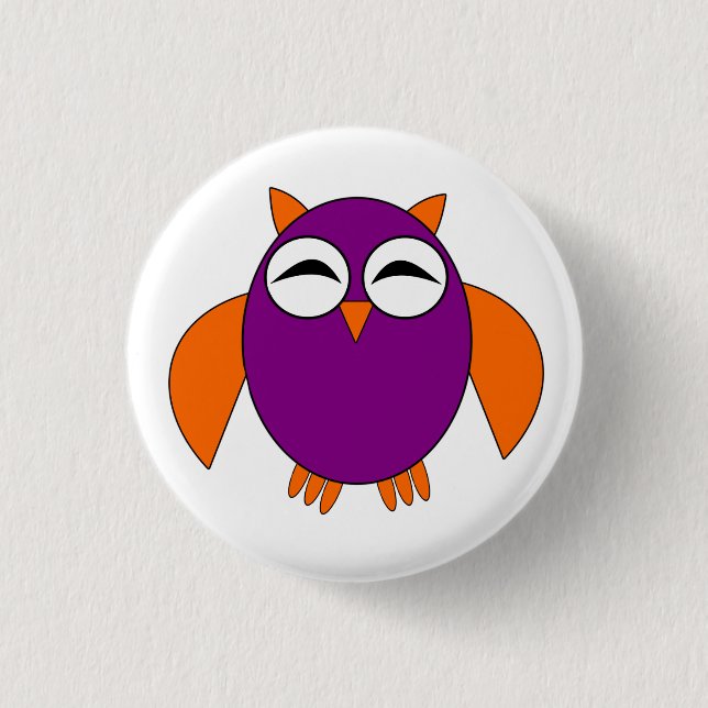 Bóton Redondo 2.54cm Botão Bonito Halloween Owl (Frente)