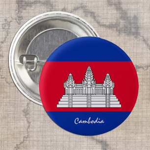Bóton Redondo 2.54cm Botão Camboja, moda de bandeira cambojana patrióti