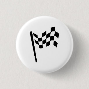 Bóton Redondo 2.54cm Botão Checkered do pictograma da bandeira