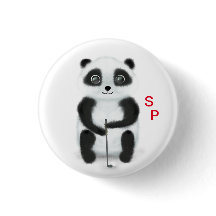 Botão com panda de golfe