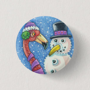 Bóton Redondo 2.54cm BOTÃO COR-DE-ROSA do NATAL do BONECO DE NEVE do